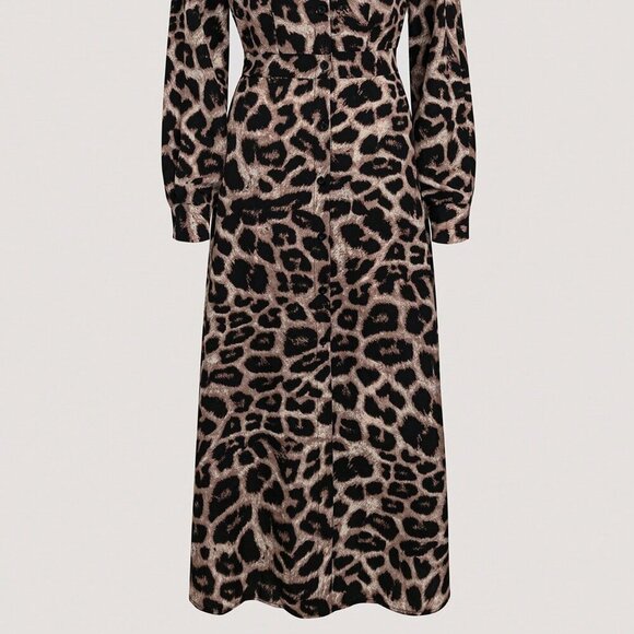 Multicolor Casual Women's Long Sleeve Polo Collar Blouse & Dress - Picture 4 of 6